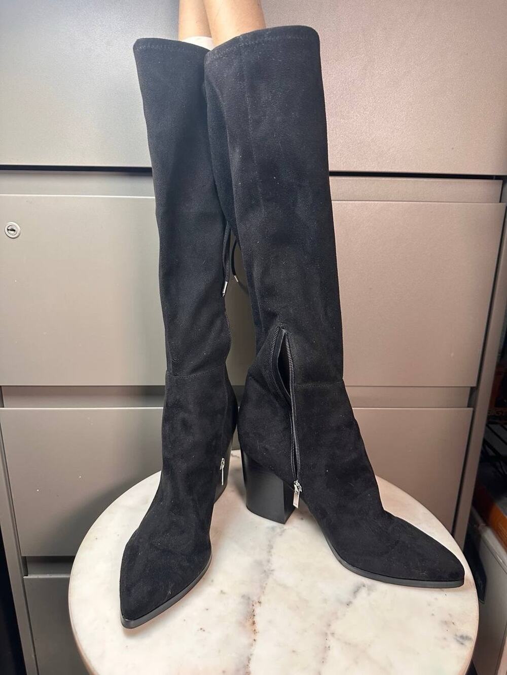 Marc Fisher LTD Black Suede Knee-High Boots — Size 11M